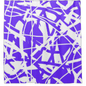 抽象芸術アートラベンダーブルーパープルホワイトミニマリズム シャワーカーテン (正面)