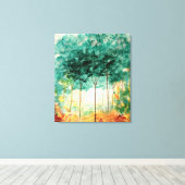 抽象芸術アートランドスケープ大オリジナルアートデコール キャンバスプリント (インサイチュ (ウッドフロア))