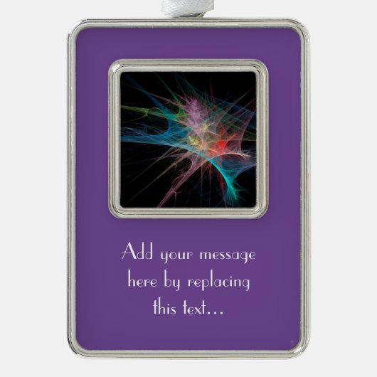 抽象芸術アートレインボーアイス シルバープレートフレームオーナメント (正面)