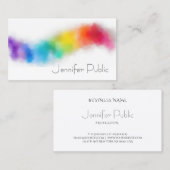抽象芸術アートレインボーカラーモダンエレガントトレンディー 名刺 (正面/裏面)