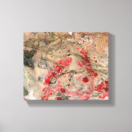 抽象芸術アートレッドイエローグリーンブラウンブラックトレンディー キャンバスプリント (正面)