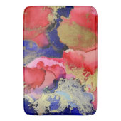 抽象芸術アートレッドブルー金ゴールド バスマット (正面縦)