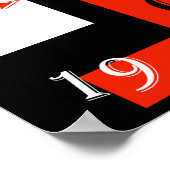 抽象芸術アートレッド白黒ポスター ポスター (角)