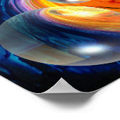 抽象芸術アートワーク赤い黄色の緑 ポスター (角)