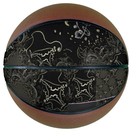 抽象芸術アートワーク黒バスケットボール バスケットボール (正面)