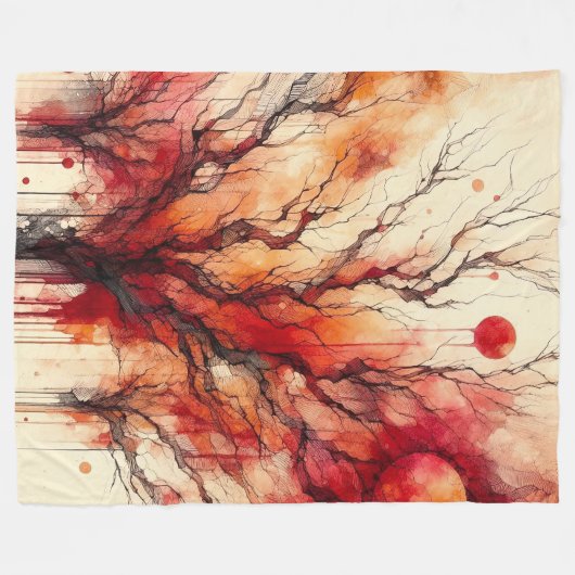 抽象芸術アートワーク13 - フリースブランケット (正面(横))