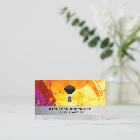 抽象芸術アートワーク |ブラシ 名刺 (スタンド正面)