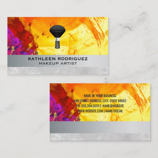 抽象芸術アートワーク |ブラシ 名刺 (正面/裏面)
