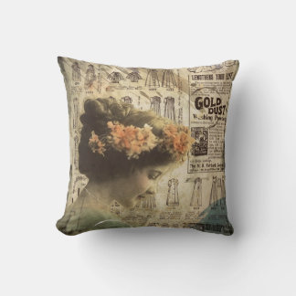 抽象芸術アートヴィンテージガールウェアファッション広告 クッション