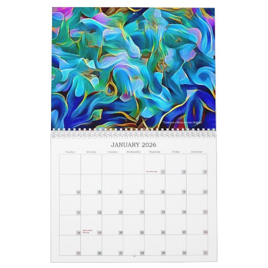 抽象芸術アート写真アートカレンダー カレンダー (1月 2026)