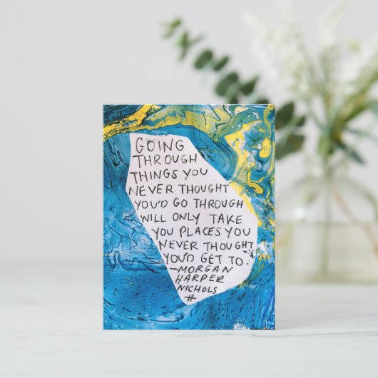 抽象芸術アート勇気付けられるはがき引用文 ポストカード (スタンド正面)