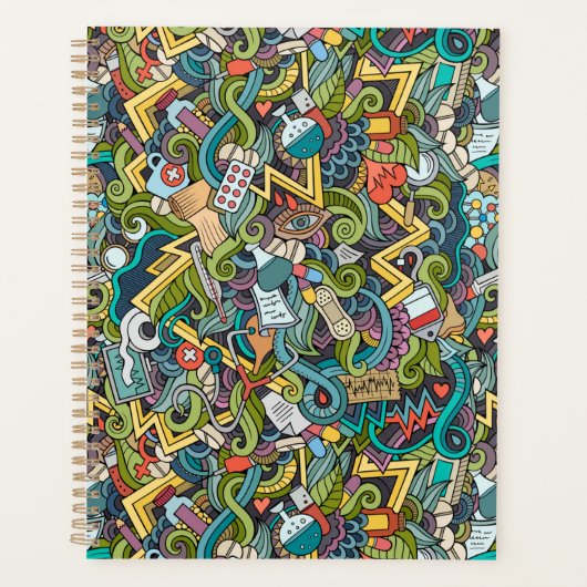 抽象芸術アート医療アイコンパターン プランナー手帳 (正面)