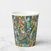 抽象芸術アート医療アイコンパターン 紙コップ (正面)