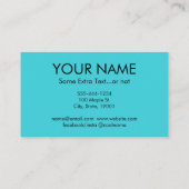 抽象芸術アート名刺ターコイズアクアブルー 名刺 (裏面)