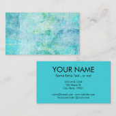 抽象芸術アート名刺ターコイズアクアブルー 名刺 (正面/裏面)