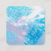 抽象芸術アート名刺テンプレートの青いスプラッシュ スクエア名刺 (裏面)