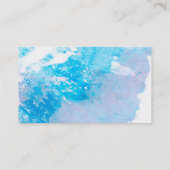 抽象芸術アート名刺テンプレートの青いスプラッシュ 名刺 (裏面)