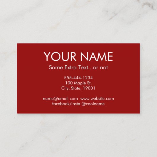 抽象芸術アート名刺 – 赤金ゴールド白黒 名刺 (裏面)