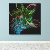 抽象芸術アート宇宙花 キャンバスプリント (インサイチュ (ウッドフロア))