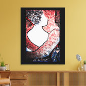 抽象芸術アート愛する抱擁における異人種間のカップル キャンバスプリント (インサイチュ (リビング))