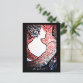 抽象芸術アート愛する抱擁における異人種間のカップル ポストカード (スタンド正面)