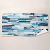 抽象芸術アート数々のの背景ストライプ色 バスタオル (バスタオル)