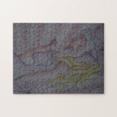 抽象芸術アート数々のカラーのピンクのレトロユニークポーズ ジグソーパズル (横)