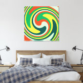 抽象芸術アート旋回の背カラフル景 キャンバスプリント (インサイチュ (寝室))