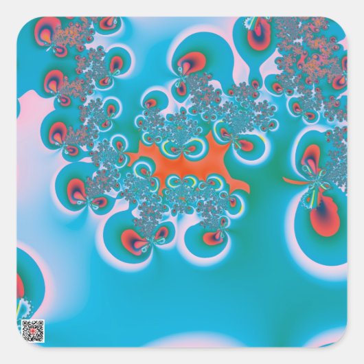 抽象芸術アート春ガーデン スクエアシール (正面)