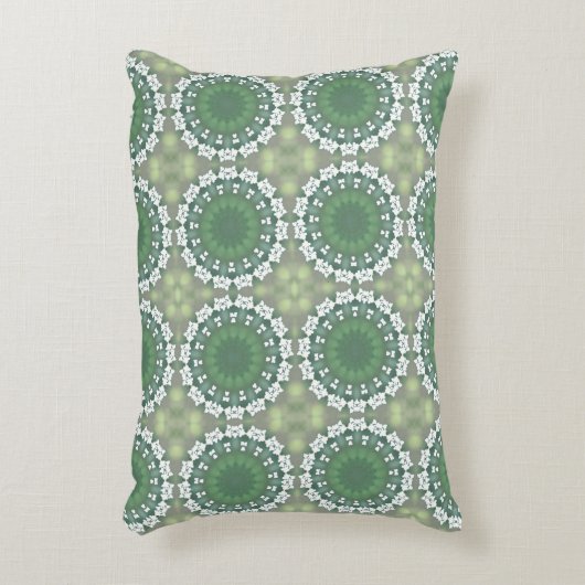 抽象芸術アート春グリーンフローラパタモダンーン アクセントクッション (正面(垂直))