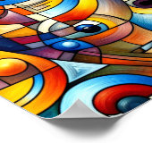 抽象芸術アート様式化された人間顔ポスター ポスター (角)