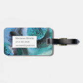 抽象芸術アート水カスタマイズ色：ブルース ラゲッジタグ (裏面横)