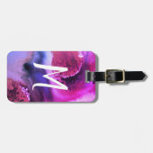 抽象芸術アート水彩カスタマイズ紫ピンク ラゲッジタグ (正面横)