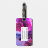抽象芸術アート水彩カスタマイズ紫ピンク ラゲッジタグ (裏面縦)