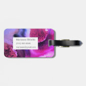 抽象芸術アート水彩カスタマイズ紫ピンク ラゲッジタグ (裏面横)
