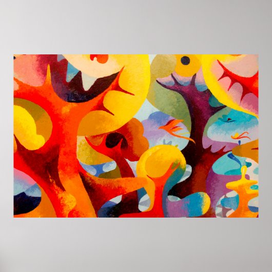 抽象芸術アート油とアクリル色キャンバス，ブルス ポスター (正面)