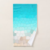 抽象芸術アート淡い色のターコイズベージュコーラルピンク バスタオルセット (ハンドタオル)