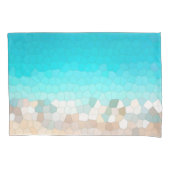 抽象芸術アート淡い色のターコイズベージュコーラルピンク 枕カバー (正面)