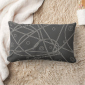 抽象芸術アート炭ホワイトラインサークルミニマリズム ランバークッション (ブランケット)