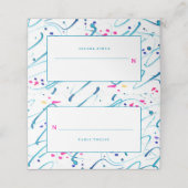 抽象芸術アート熱帯浅波イベント折り プレイスカード (外部開封)