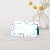 抽象芸術アート熱帯浅波イベント折り プレイスカード (裏面)