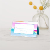 抽象芸術アート熱帯潮線イベント折り プレイスカード (裏面)