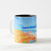 抽象芸術アート父の日のためにパーソナライズされたマグカップ ツートーンマグカップ (正面左)