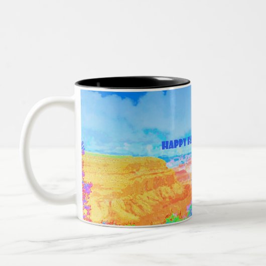 抽象芸術アート父の日のためにパーソナライズされたマグカップ ツートーンマグカップ (左)