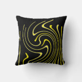 抽象芸術アート白黒イエローラインミニマリズム クッション (裏面)