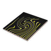 抽象芸術アート白黒イエローラインミニマリズム タイル (側面)