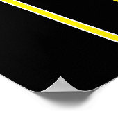 抽象芸術アート白黒イエローラインミニマリズム ポスター (角)