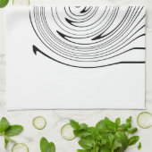 抽象芸術アート白黒ラインツウィールミニマリズム キッチンタオル (折り畳み)