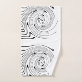 抽象芸術アート白黒ラインツウィールミニマリズム バスタオルセット (ハンドタオル)