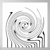 抽象芸術アート白黒ラインツウィールミニマリズム ポスター (正面)